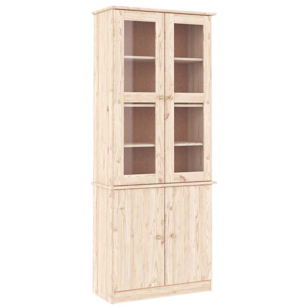 Vitrine en verre ALTA 77x35x186,5 cm bois de pin massif - XIOS