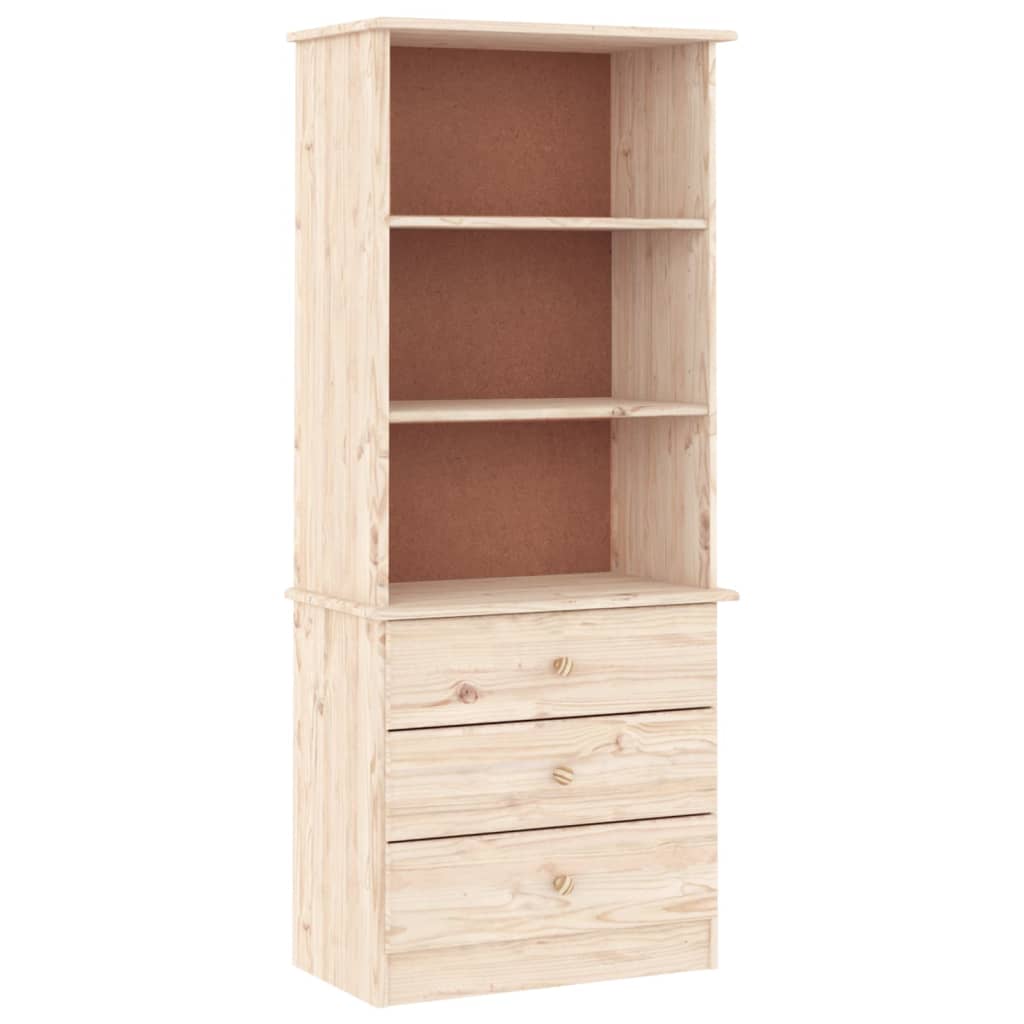 Bibliothèque avec tiroirs ALTA 60x35x142 cm bois massif de pin - XIOS