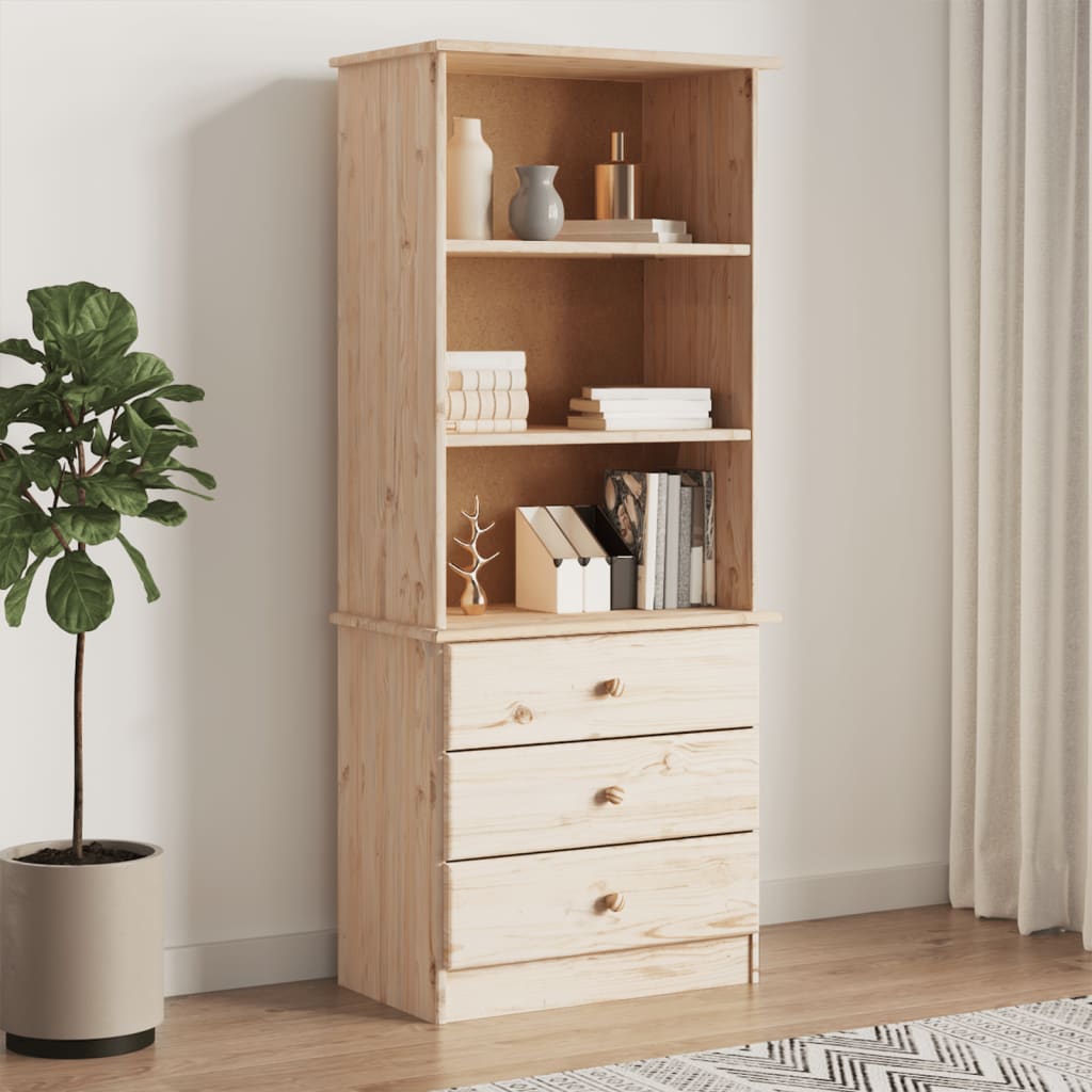 Bibliothèque avec tiroirs ALTA 60x35x142 cm bois massif de pin - XIOS
