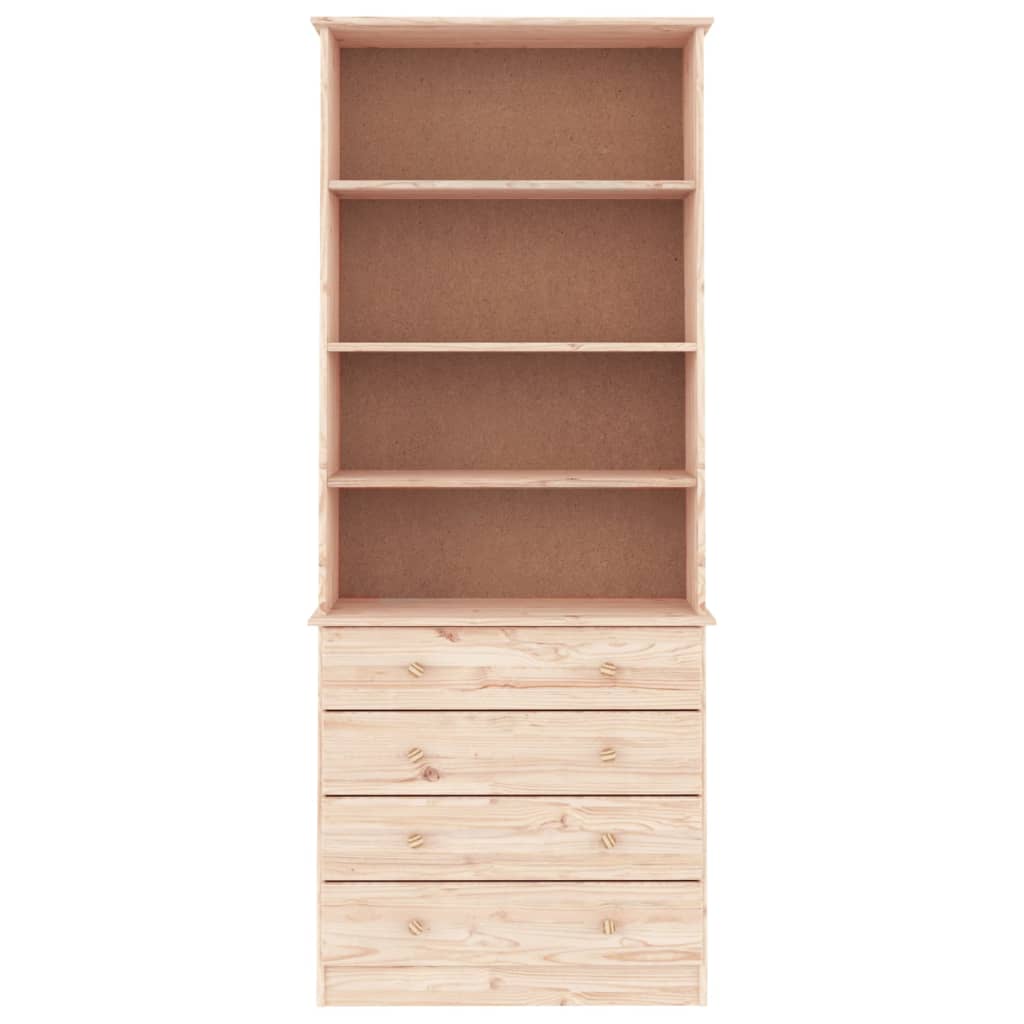 Bibliothèque avec tiroirs ALTA 77x35x186,5cm bois massif de pin - XIOS