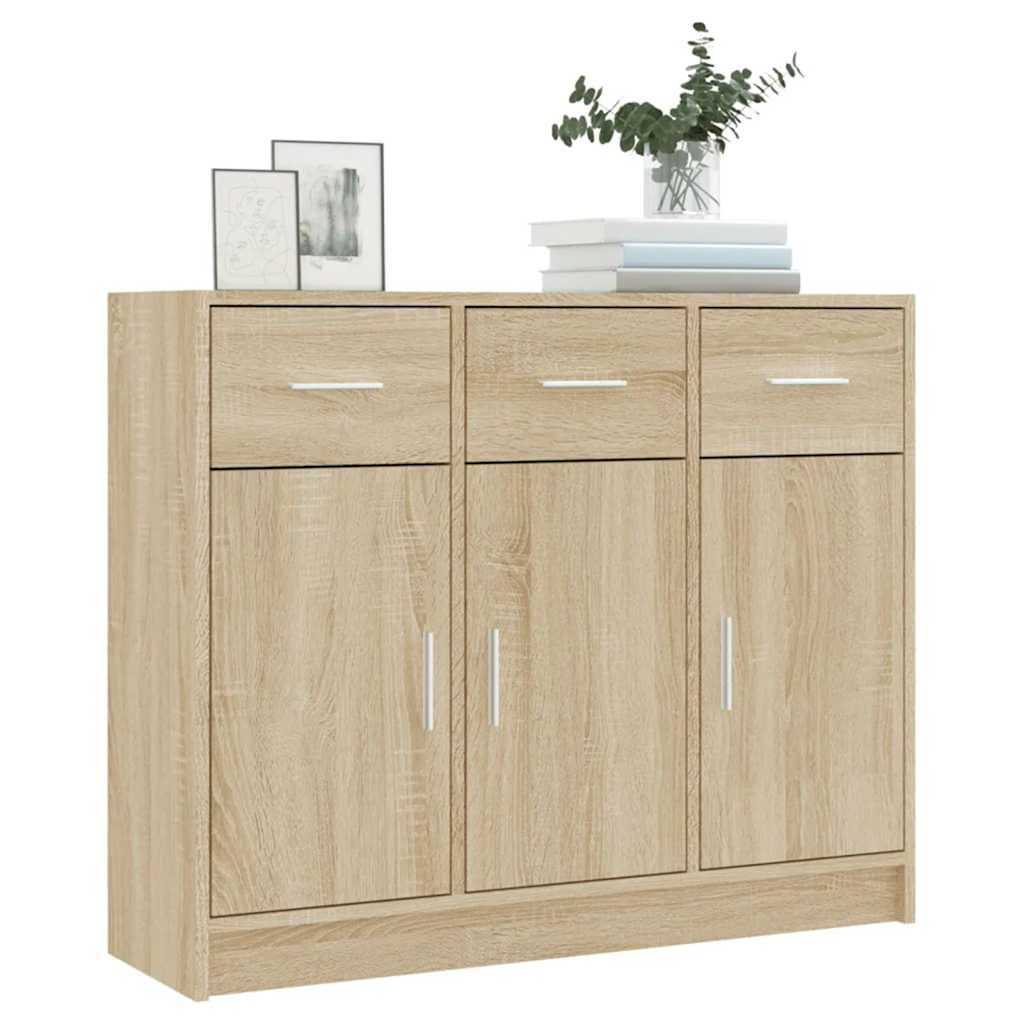 Buffet chêne sonoma 91x28x75 cm bois d'ingénierie - XIOS