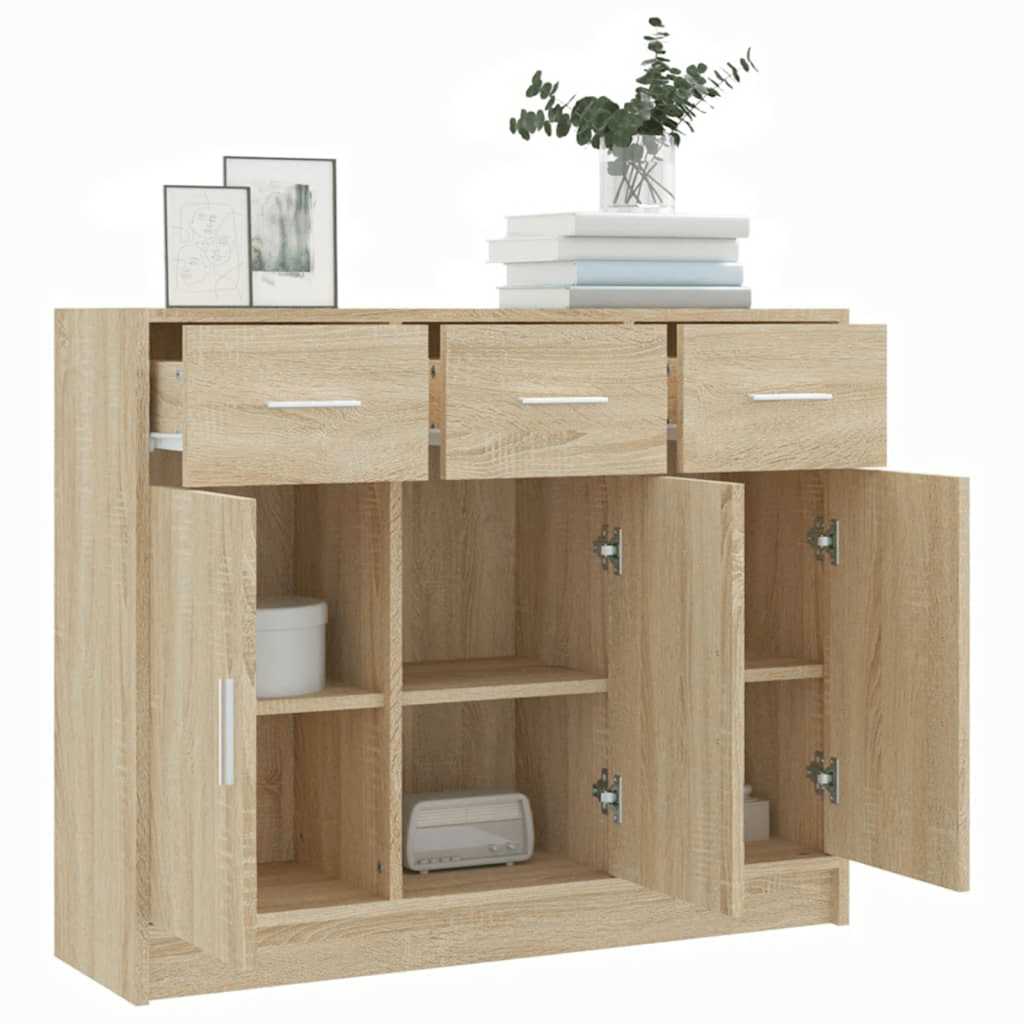 Buffet chêne sonoma 91x28x75 cm bois d'ingénierie - XIOS