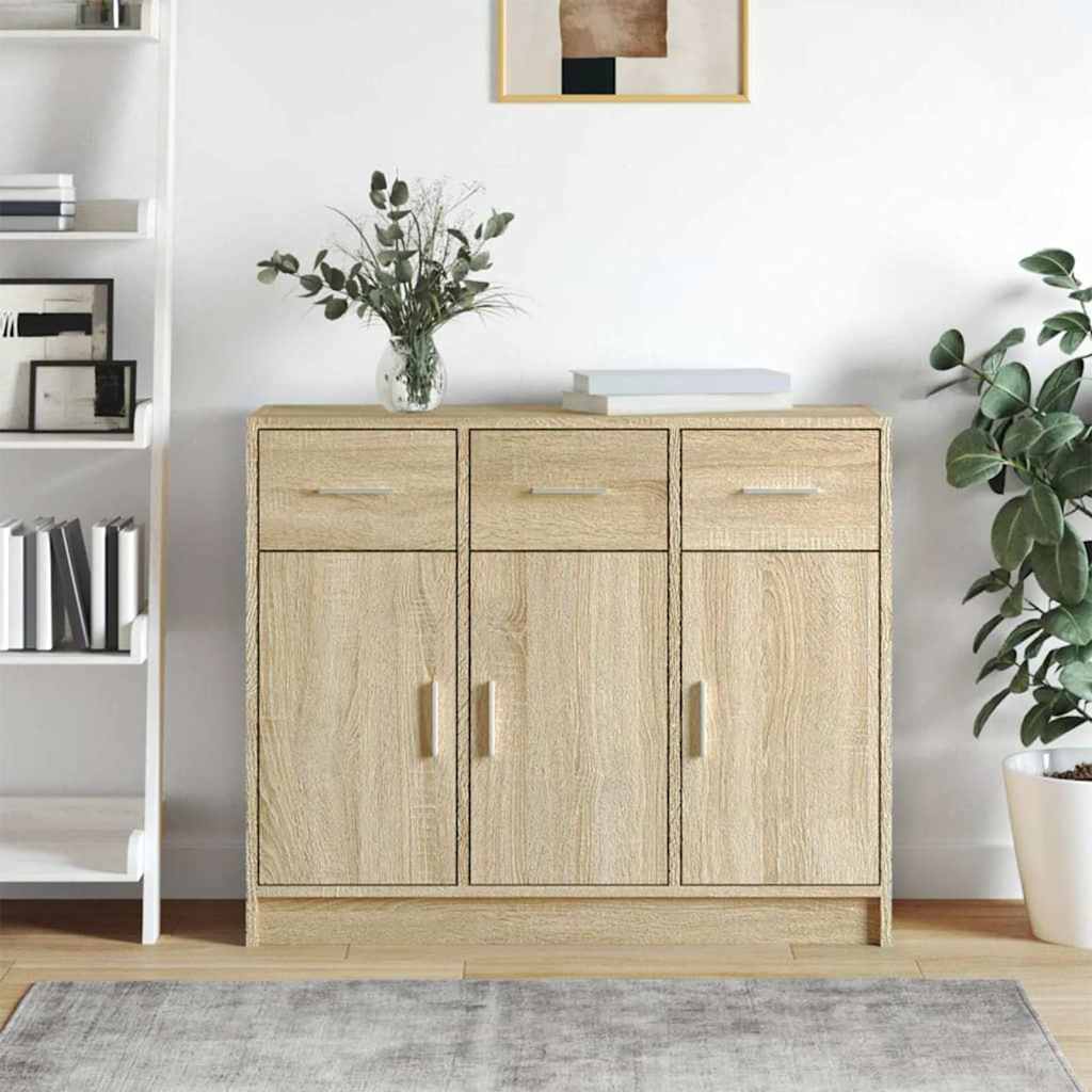 Buffet chêne sonoma 91x28x75 cm bois d'ingénierie - XIOS