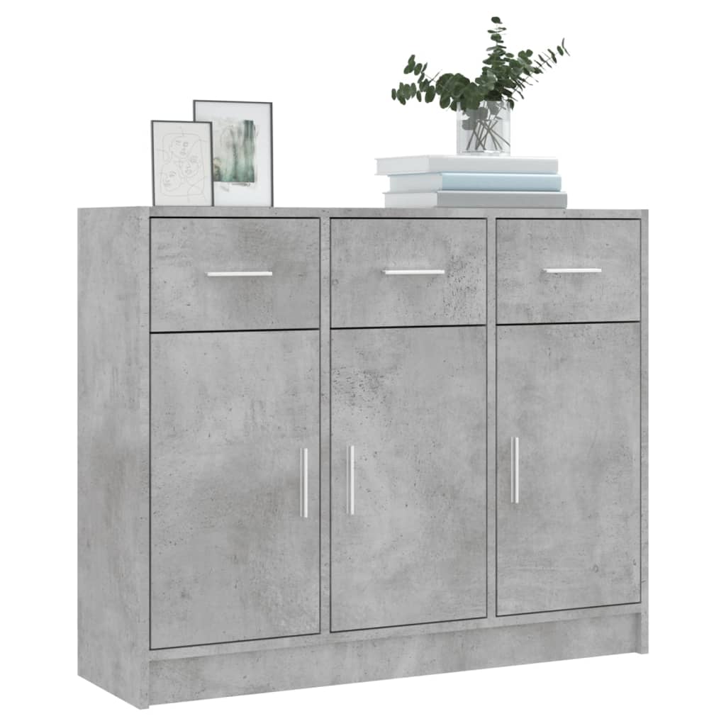 Buffet gris béton 91x28x75 cm bois d'ingénierie - XIOS