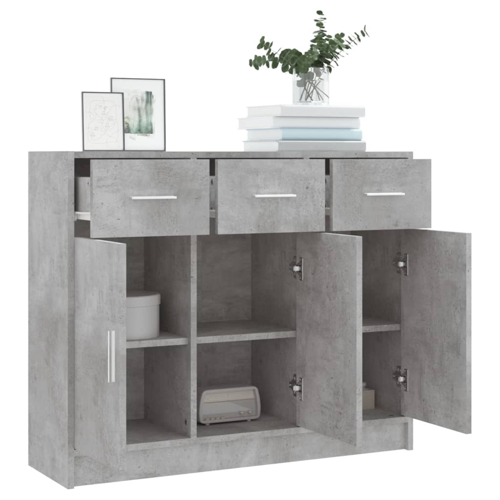 Buffet gris béton 91x28x75 cm bois d'ingénierie - XIOS
