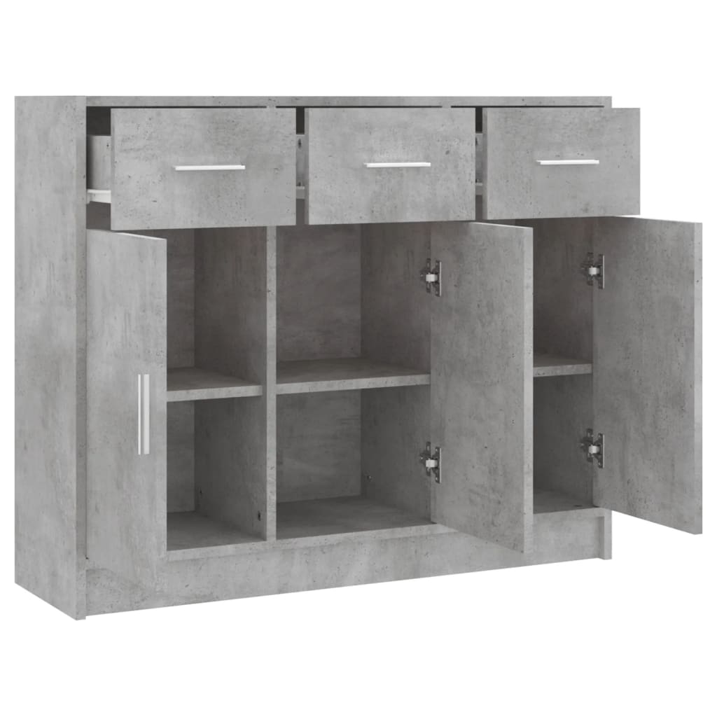 Buffet gris béton 91x28x75 cm bois d'ingénierie - XIOS
