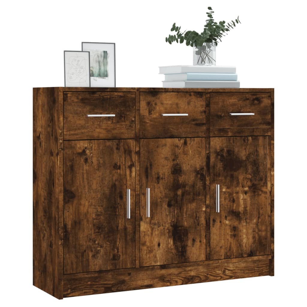Buffet chêne fumé 91x28x75 cm bois d'ingénierie - XIOS