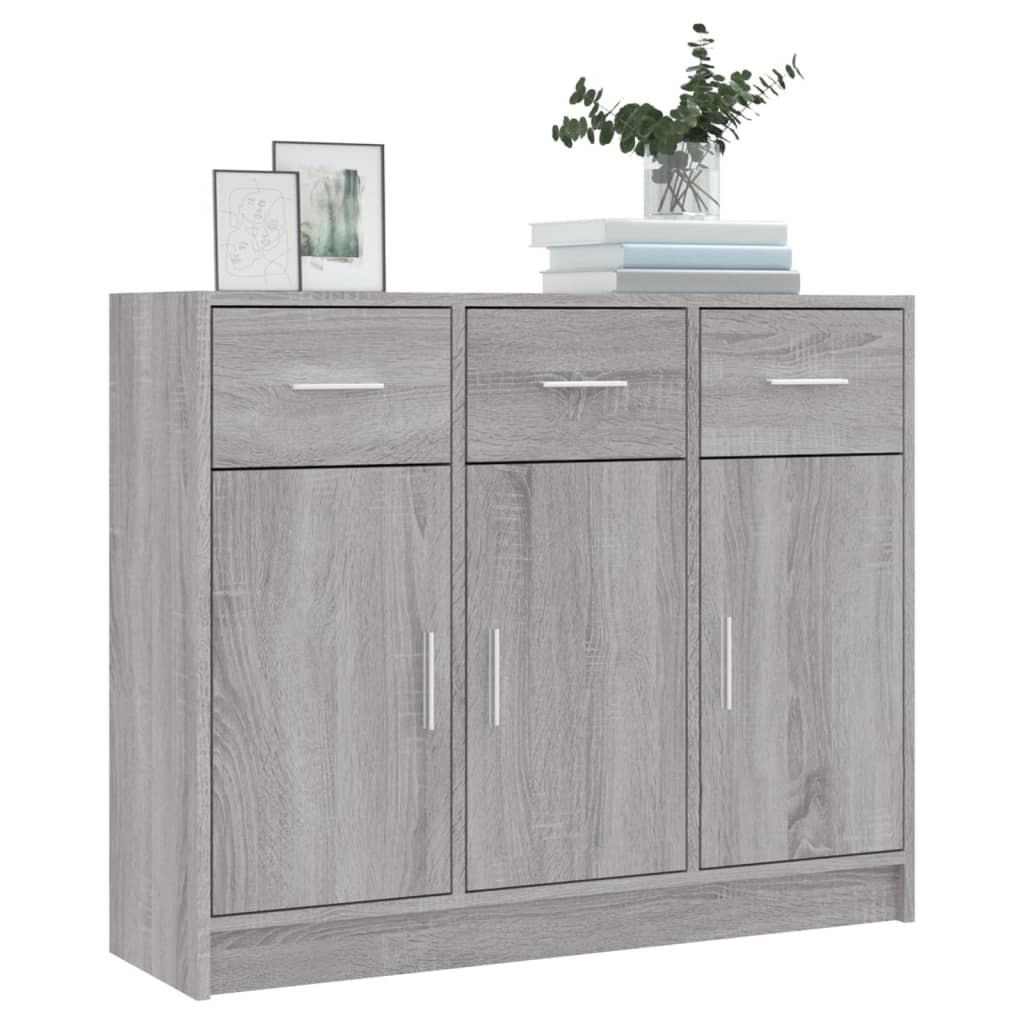 Buffet sonoma gris 91x28x75 cm bois d'ingénierie - XIOS