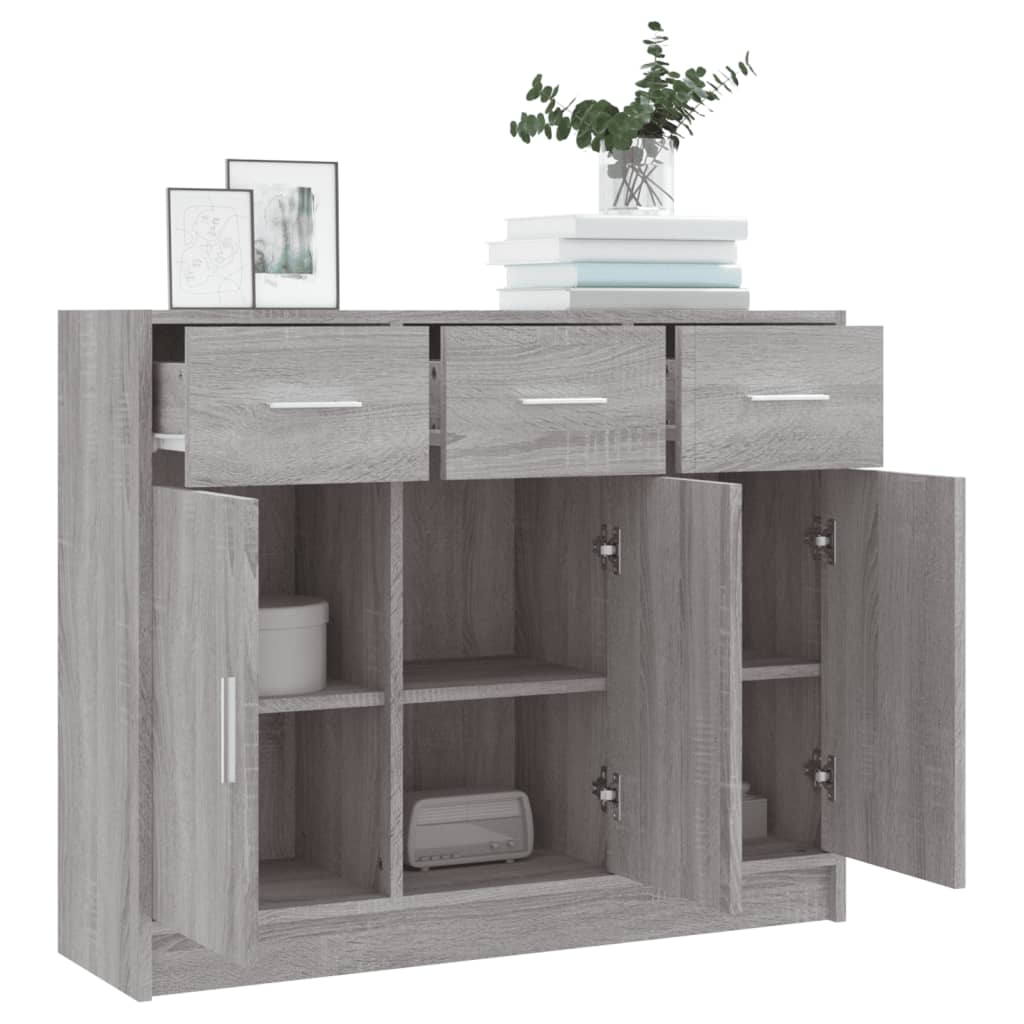 Buffet sonoma gris 91x28x75 cm bois d'ingénierie - XIOS