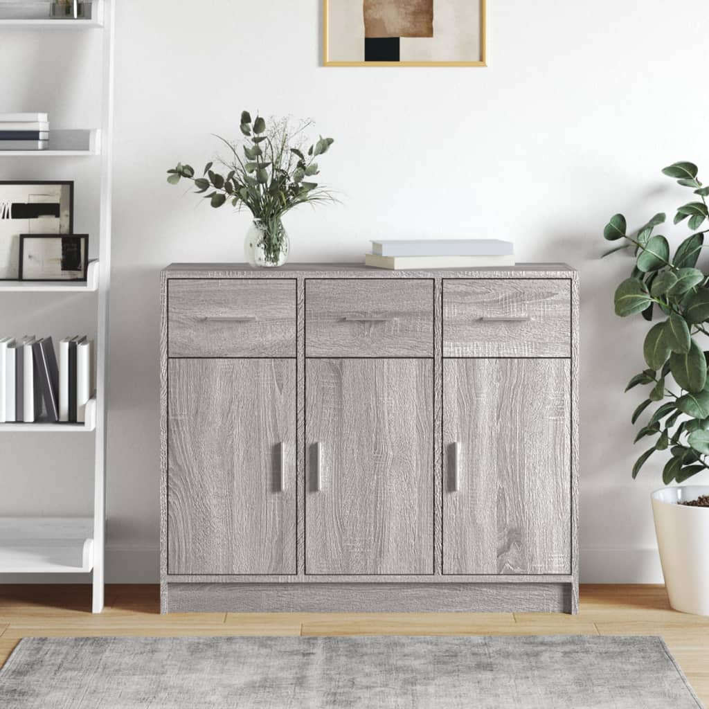 Buffet sonoma gris 91x28x75 cm bois d'ingénierie - XIOS
