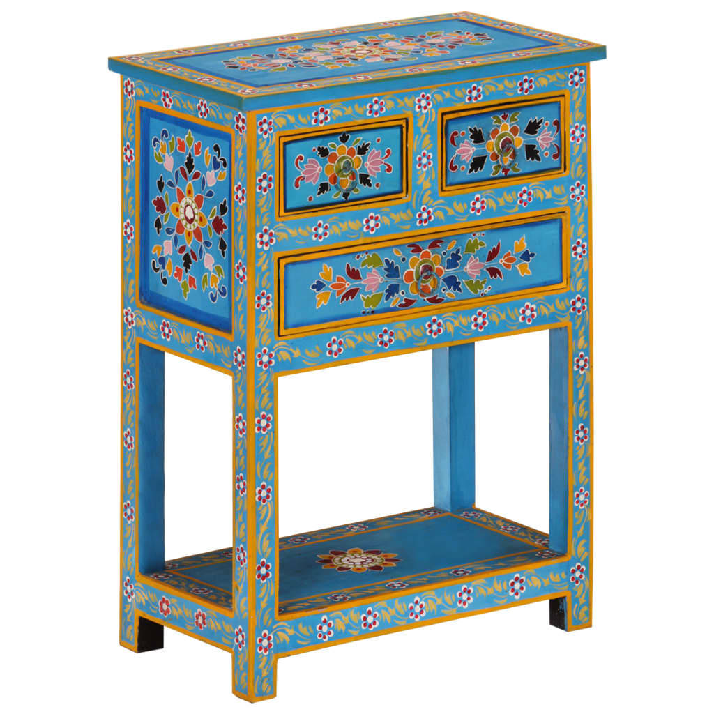 Buffet turquoise 55x30x76 cm bois massif de manguier