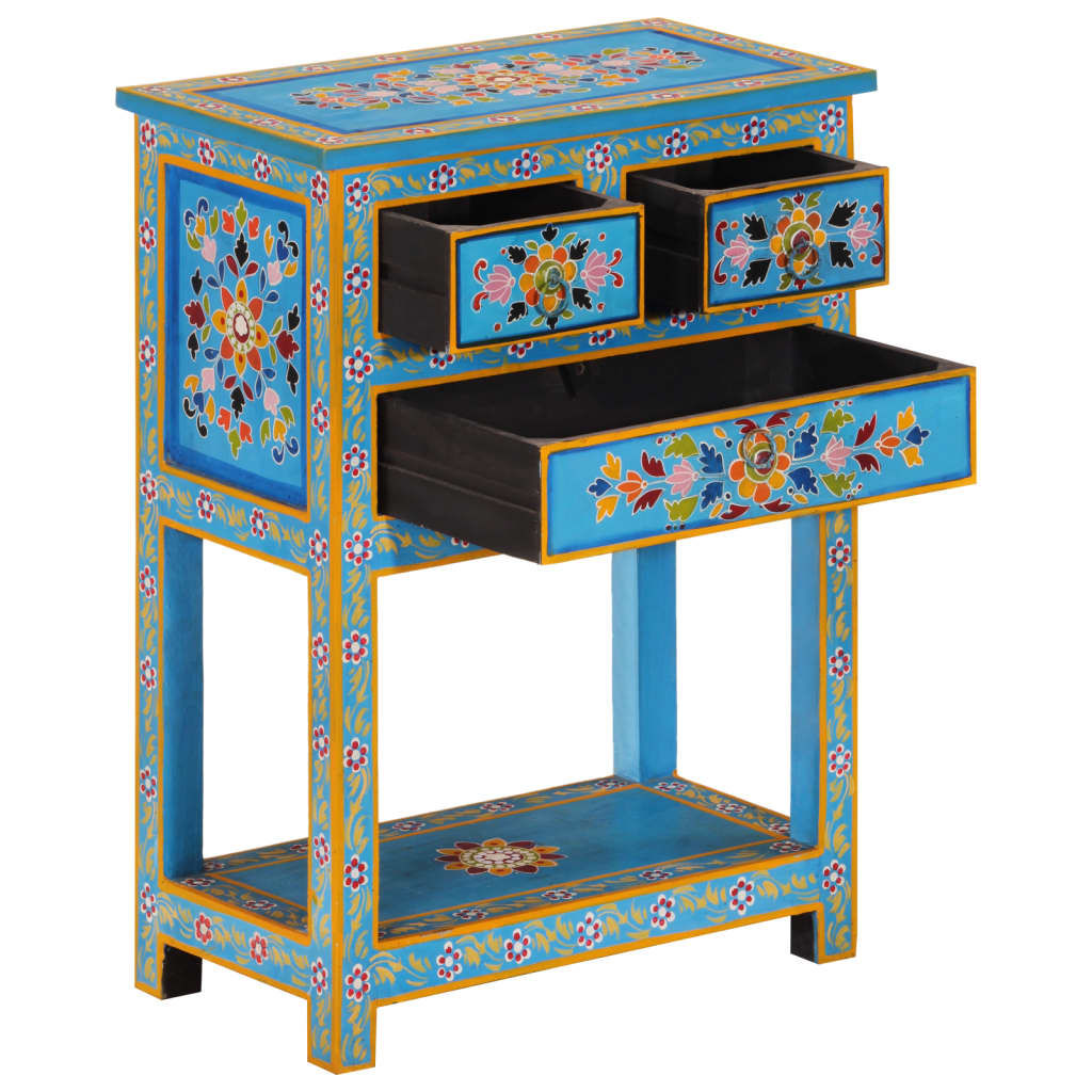 Buffet turquoise 55x30x76 cm bois massif de manguier
