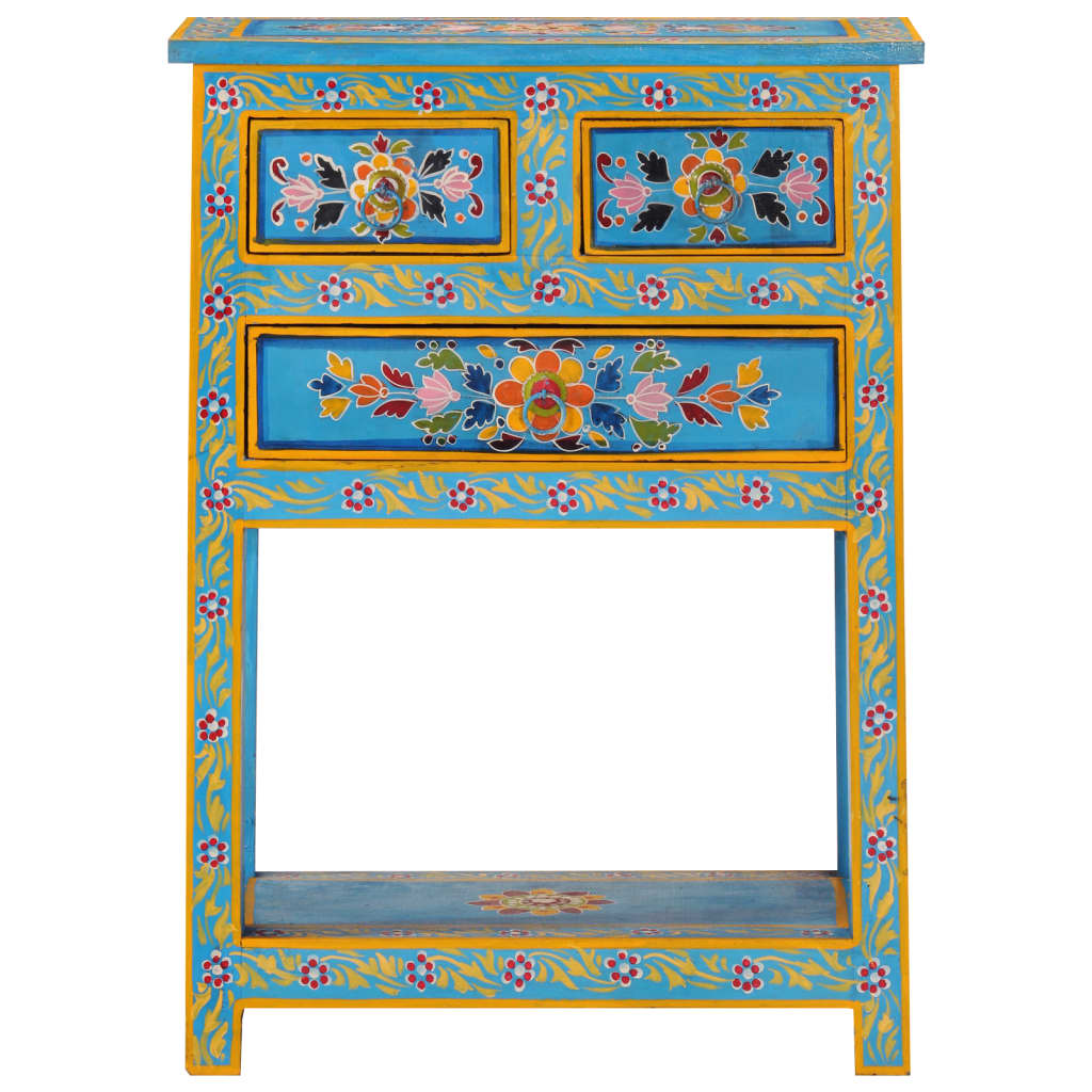 Buffet turquoise 55x30x76 cm bois massif de manguier - XIOS