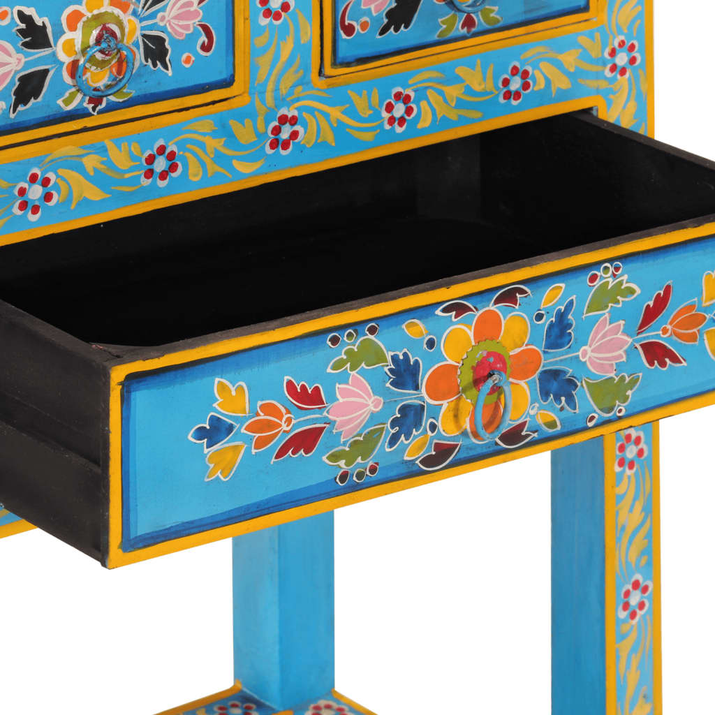 Buffet turquoise 55x30x76 cm bois massif de manguier - XIOS