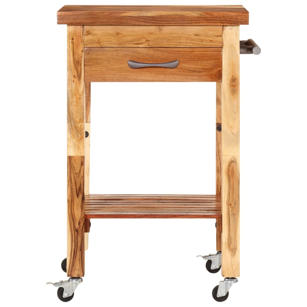 Chariot de cuisine 55x55x89 cm bois massif d'acacia - XIOS