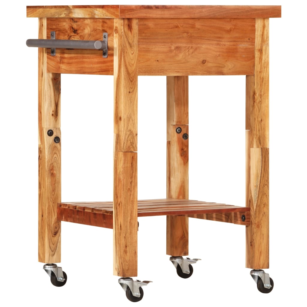 Chariot de cuisine 55x55x89 cm bois massif d'acacia - XIOS
