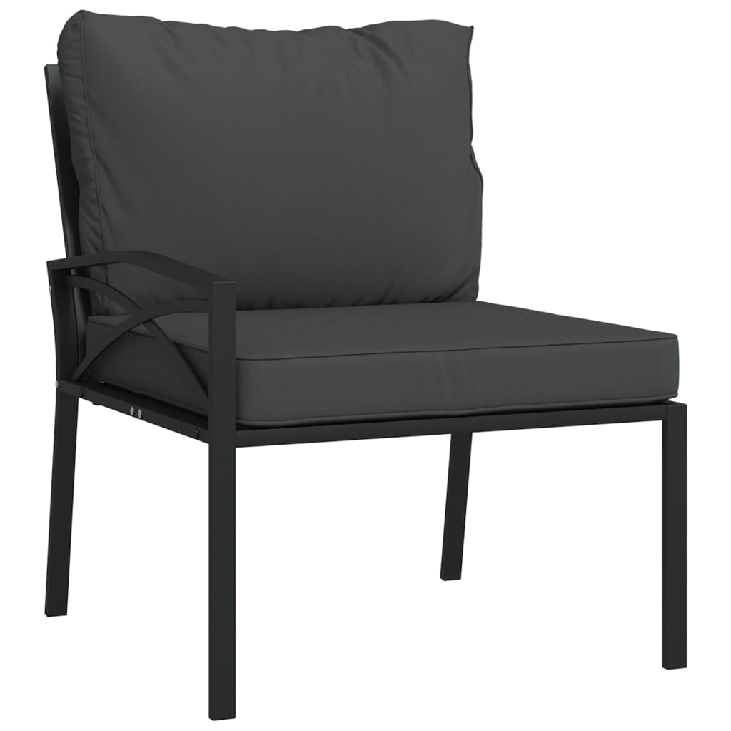 Salon de jardin 6 pcs avec coussins gris acier