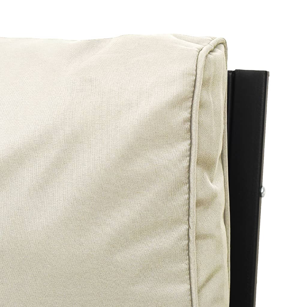 Salon de jardin 6 pcs avec coussins sable acier
