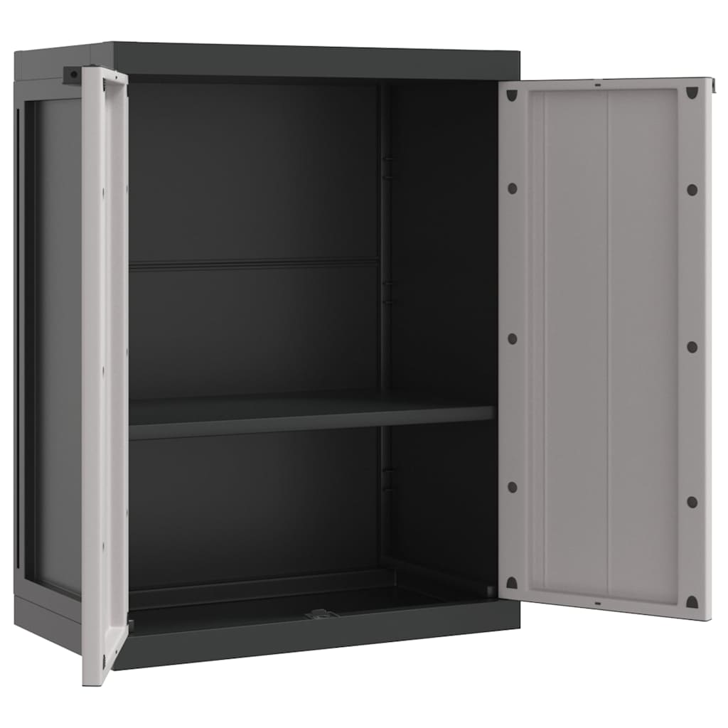 Armoire de rangement d'extérieur gris et noir 65x37x85 cm PP - XIOS