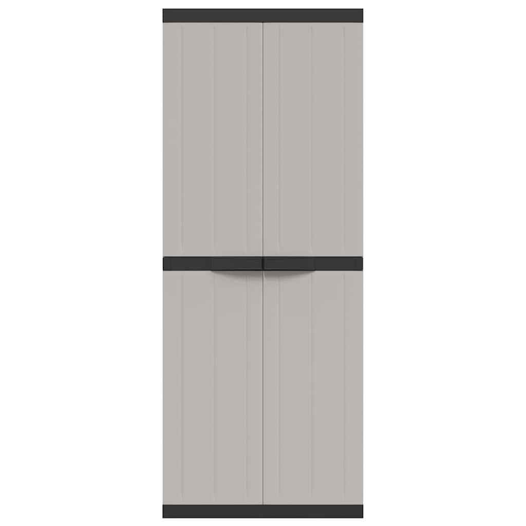 Armoire de rangement d'extérieur gris et noir 65x37x165 cm PP - XIOS