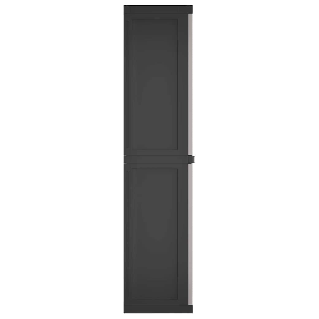 Armoire de rangement d'extérieur gris et noir 65x37x165 cm PP - XIOS