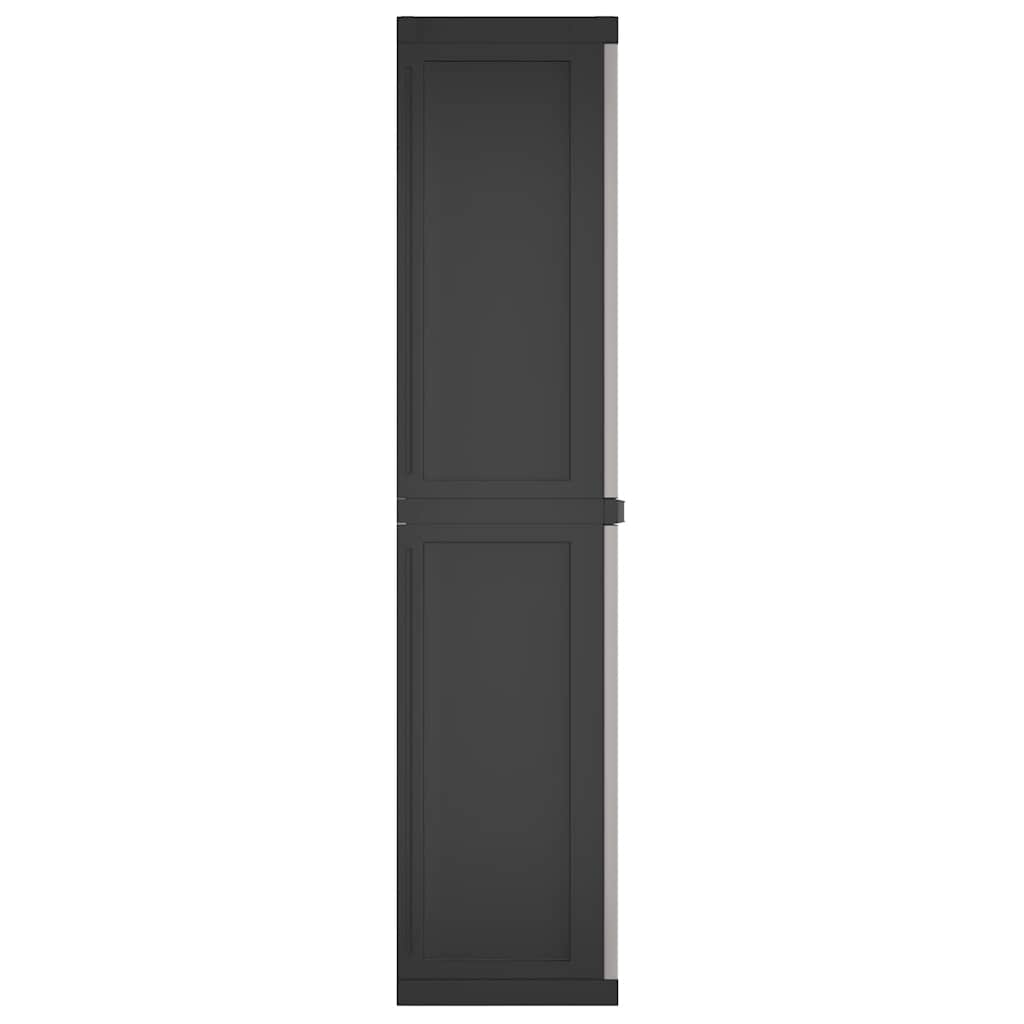 Armoire de rangement d'extérieur gris et noir 65x37x165 cm PP - XIOS