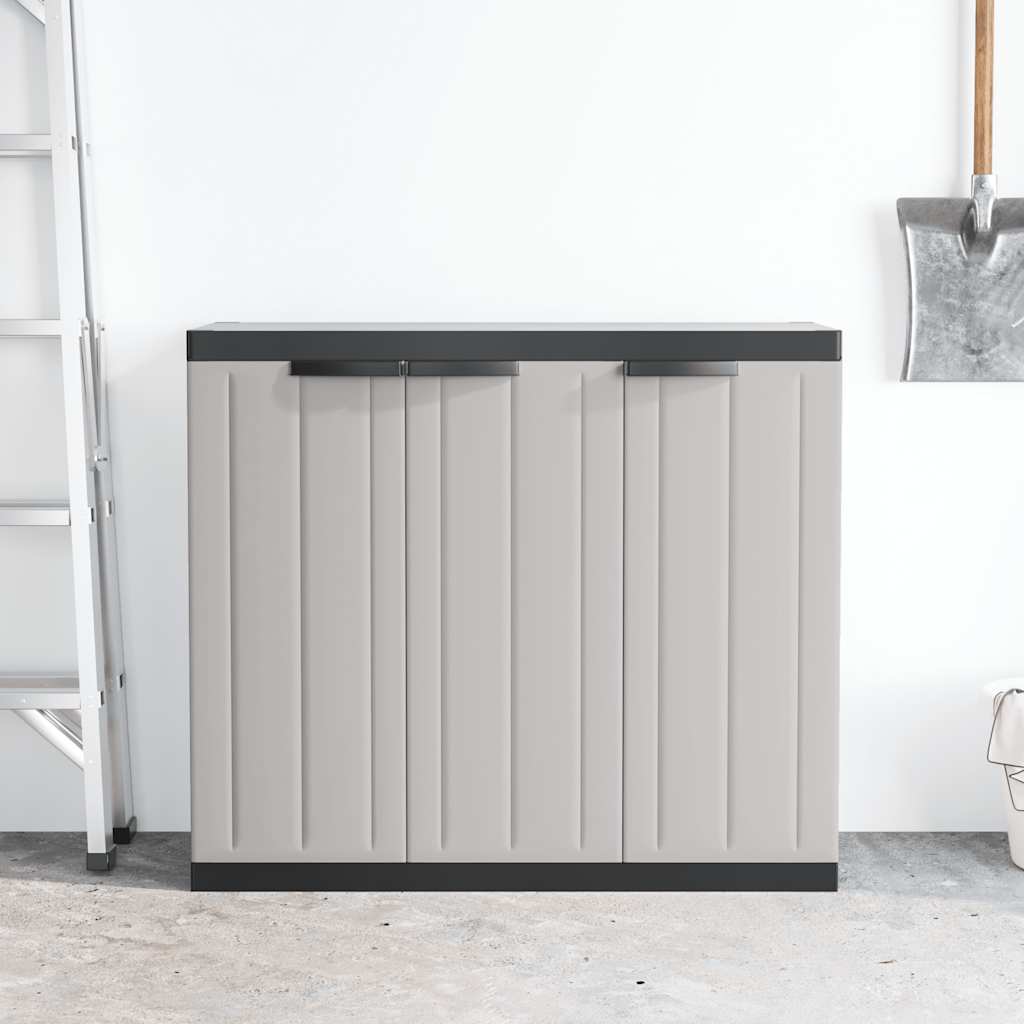 Armoire de rangement d'extérieur gris et noir 97x37x85 cm PP