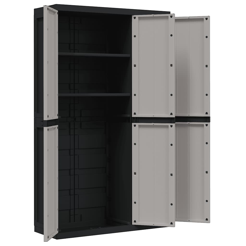 Armoire de rangement d'extérieur gris et noir 97x37x165 cm PP - XIOS