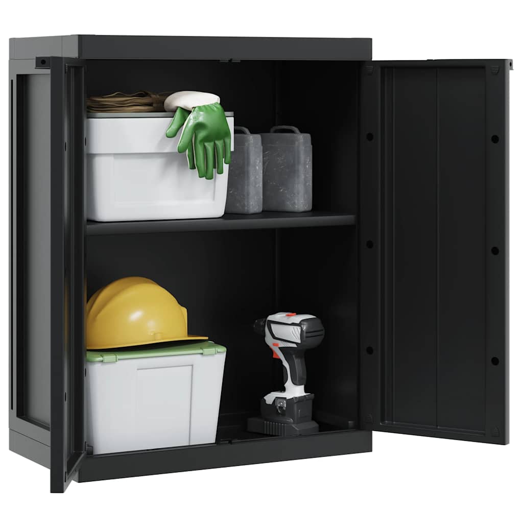 Armoire de rangement d'extérieur noir 65x37x85 cm PP - XIOS