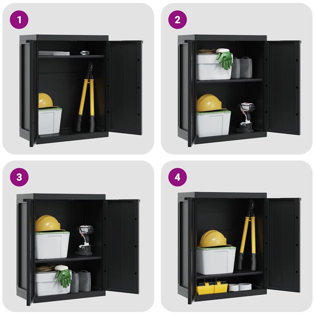 Armoire de rangement d'extérieur noir 65x37x85 cm PP - XIOS
