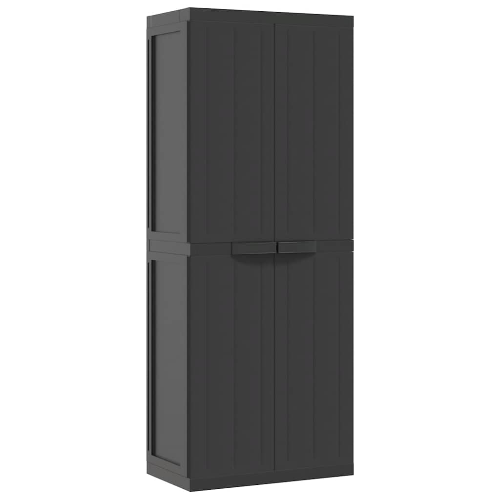 Armoire de rangement d'extérieur noir 65x37x165 cm PP - XIOS