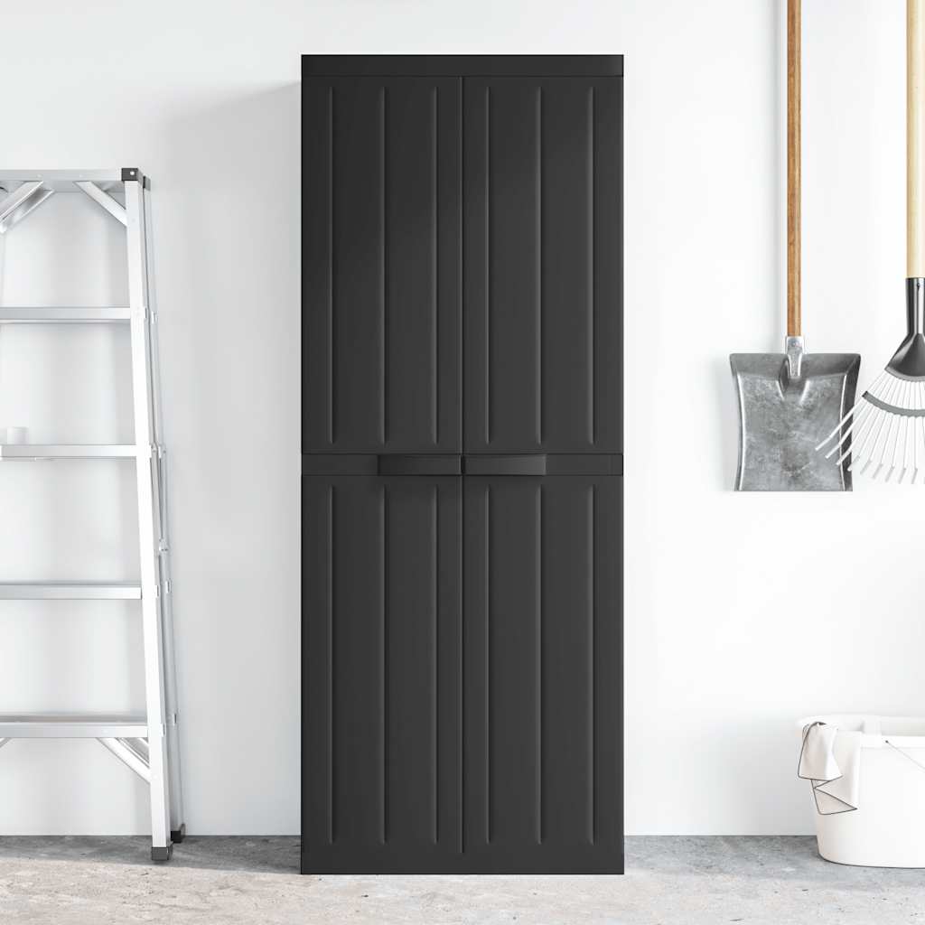 Armoire de rangement d'extérieur noir 65x37x165 cm PP - XIOS
