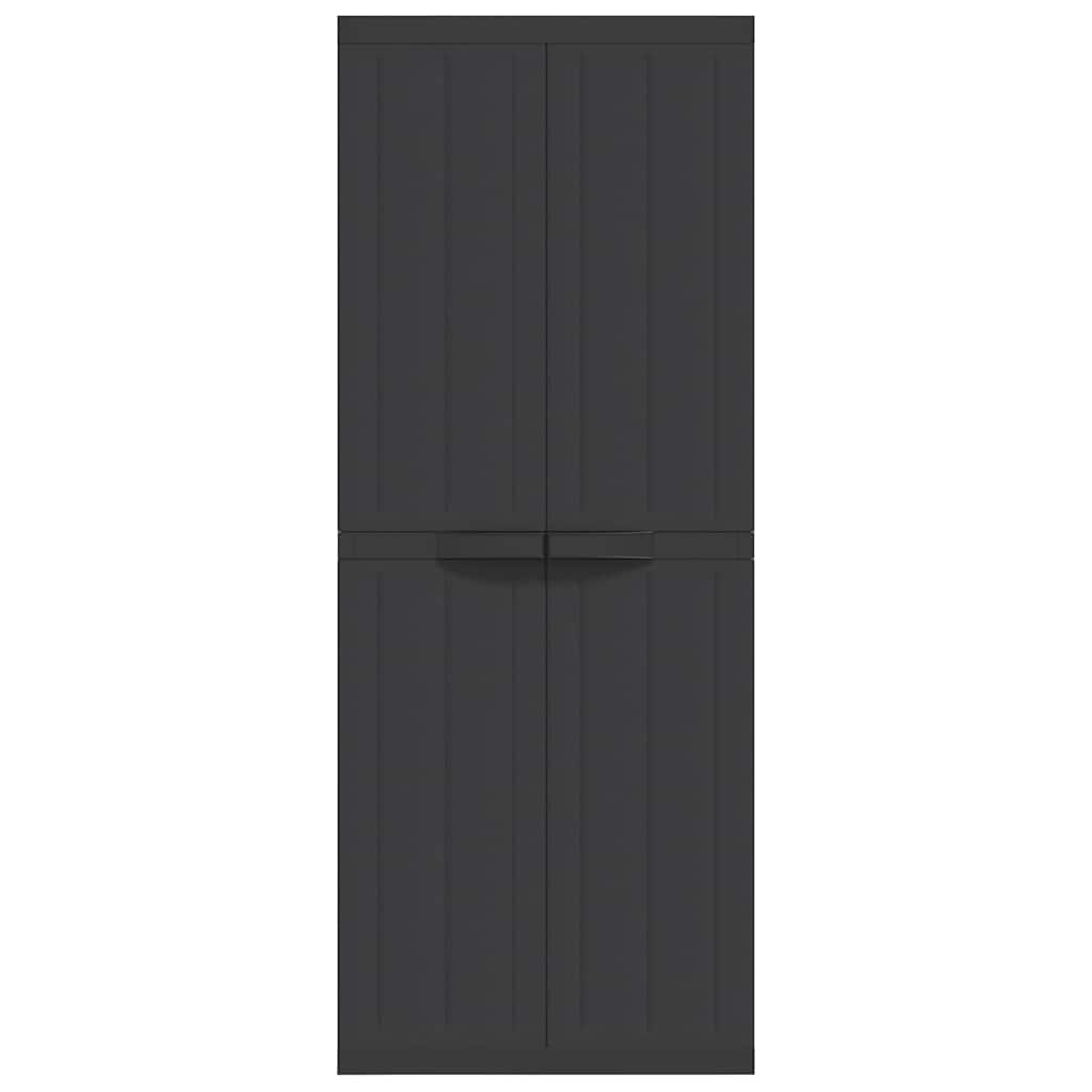 Armoire de rangement d'extérieur noir 65x37x165 cm PP - XIOS