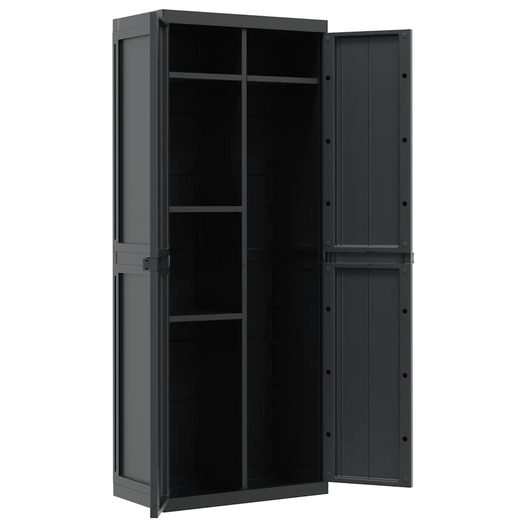Armoire de rangement d'extérieur noir 65x37x165 cm PP - XIOS