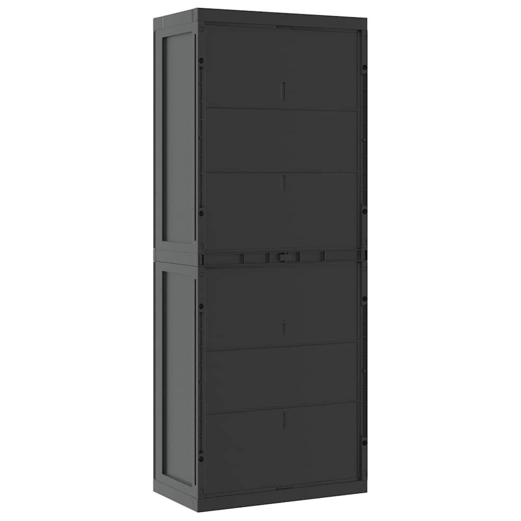 Armoire de rangement d'extérieur noir 65x37x165 cm PP - XIOS
