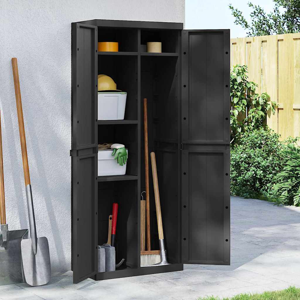 Armoire de rangement d'extérieur noir 65x37x165 cm PP - XIOS