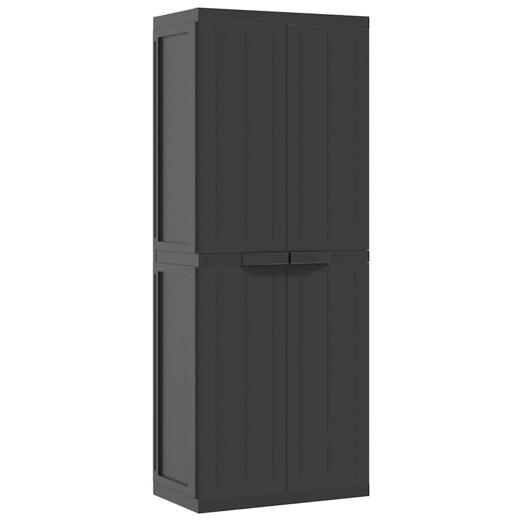Armoire de rangement d'extérieur noir 65x37x165 cm PP - XIOS