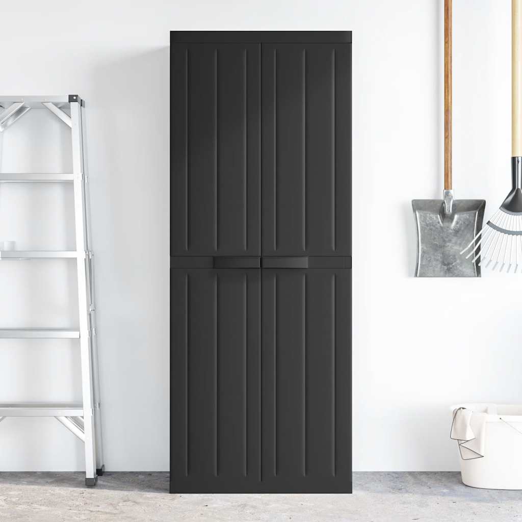 Armoire de rangement d'extérieur noir 65x37x165 cm PP - XIOS