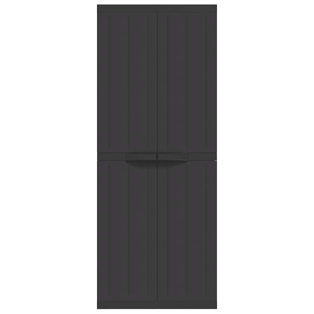Armoire de rangement d'extérieur noir 65x37x165 cm PP - XIOS