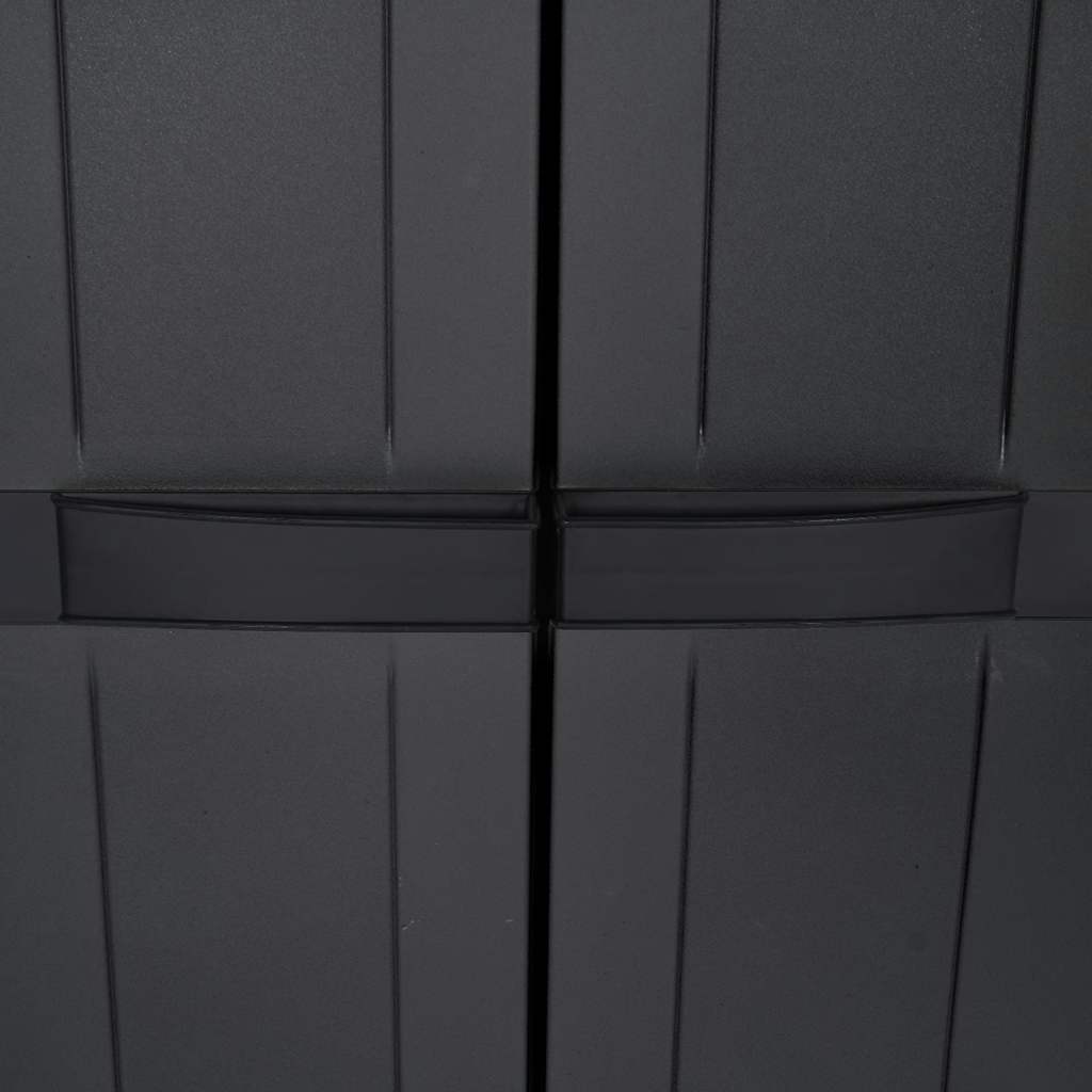 Armoire de rangement d'extérieur noir 65x37x165 cm PP - XIOS