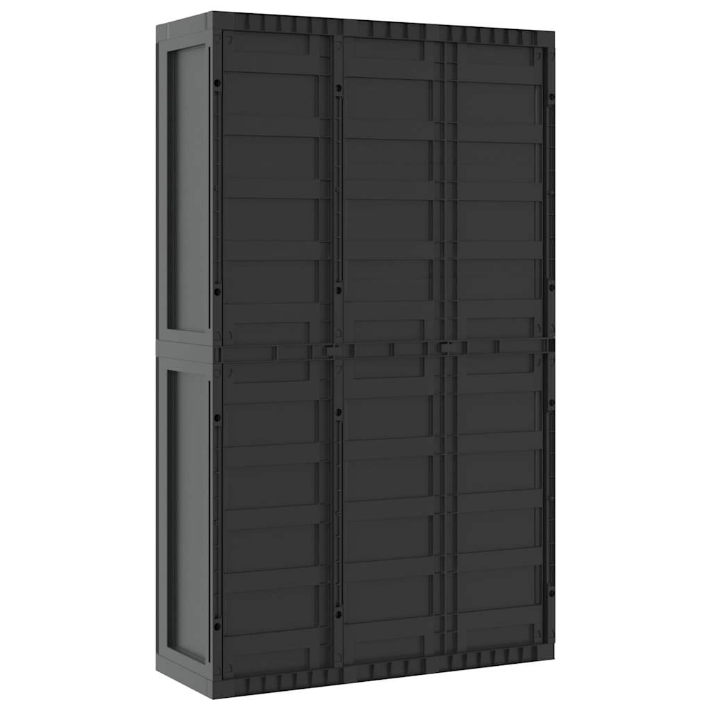Armoire de rangement d'extérieur noir 97x37x165 cm PP - XIOS