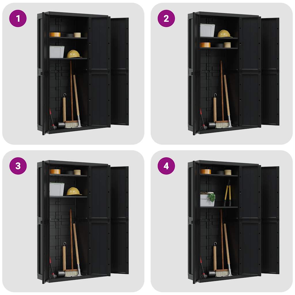 Armoire de rangement d'extérieur noir 97x37x165 cm PP - XIOS