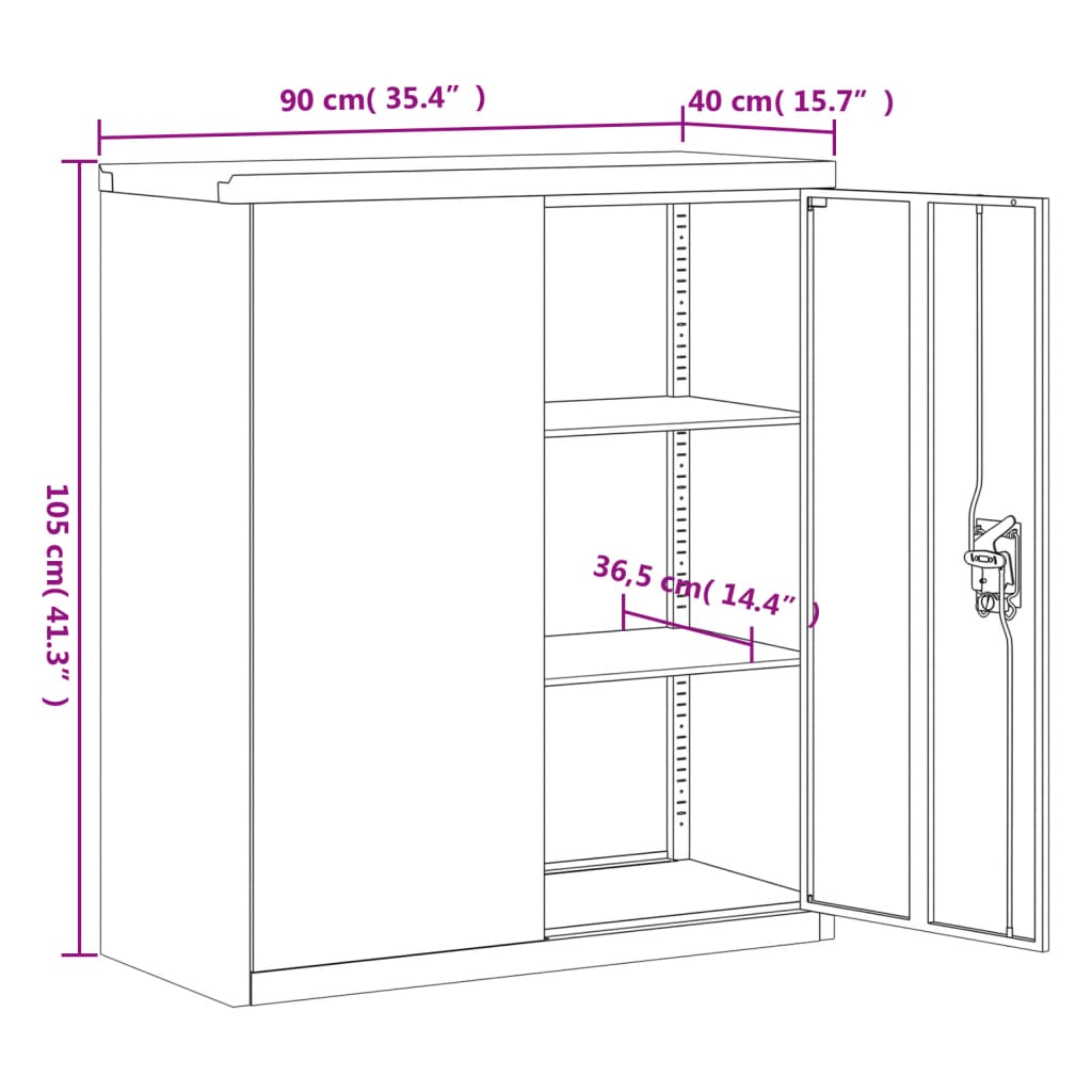 Classeur blanc 90x40x105 cm acier - XIOS