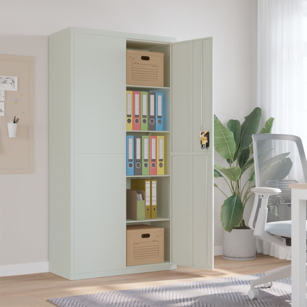 Classeur gris clair 90x40x180 cm acier