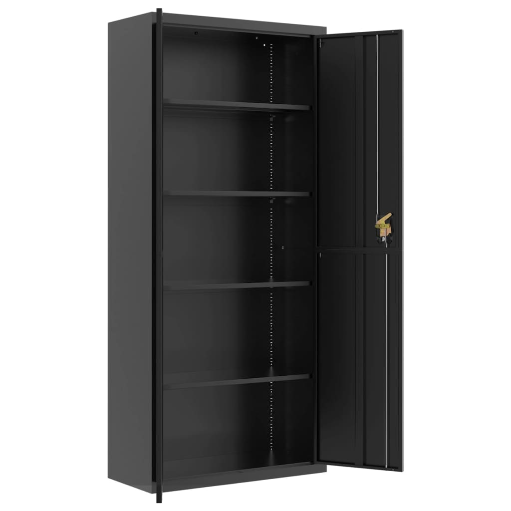 Classeur noir 90x40x200 cm acier