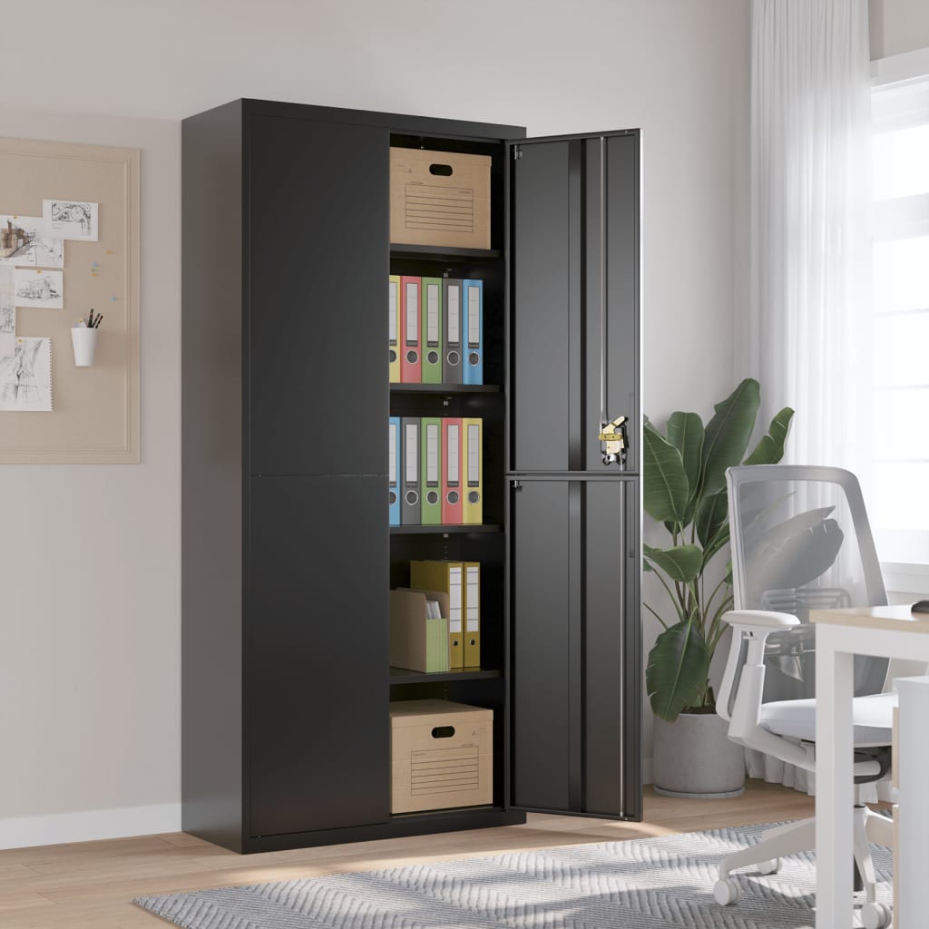 Classeur noir 90x40x200 cm acier - XIOS