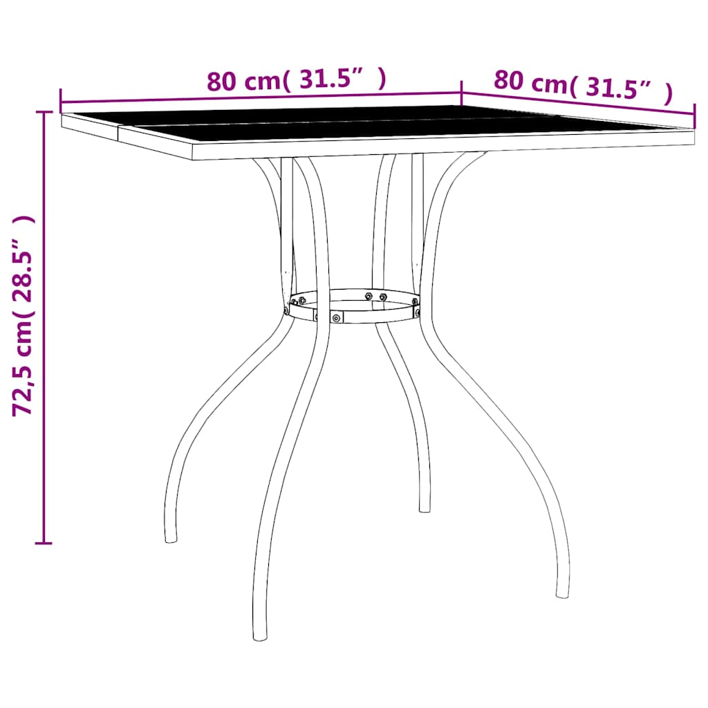 Ensemble à manger de jardin 3 pcs anthracite acier