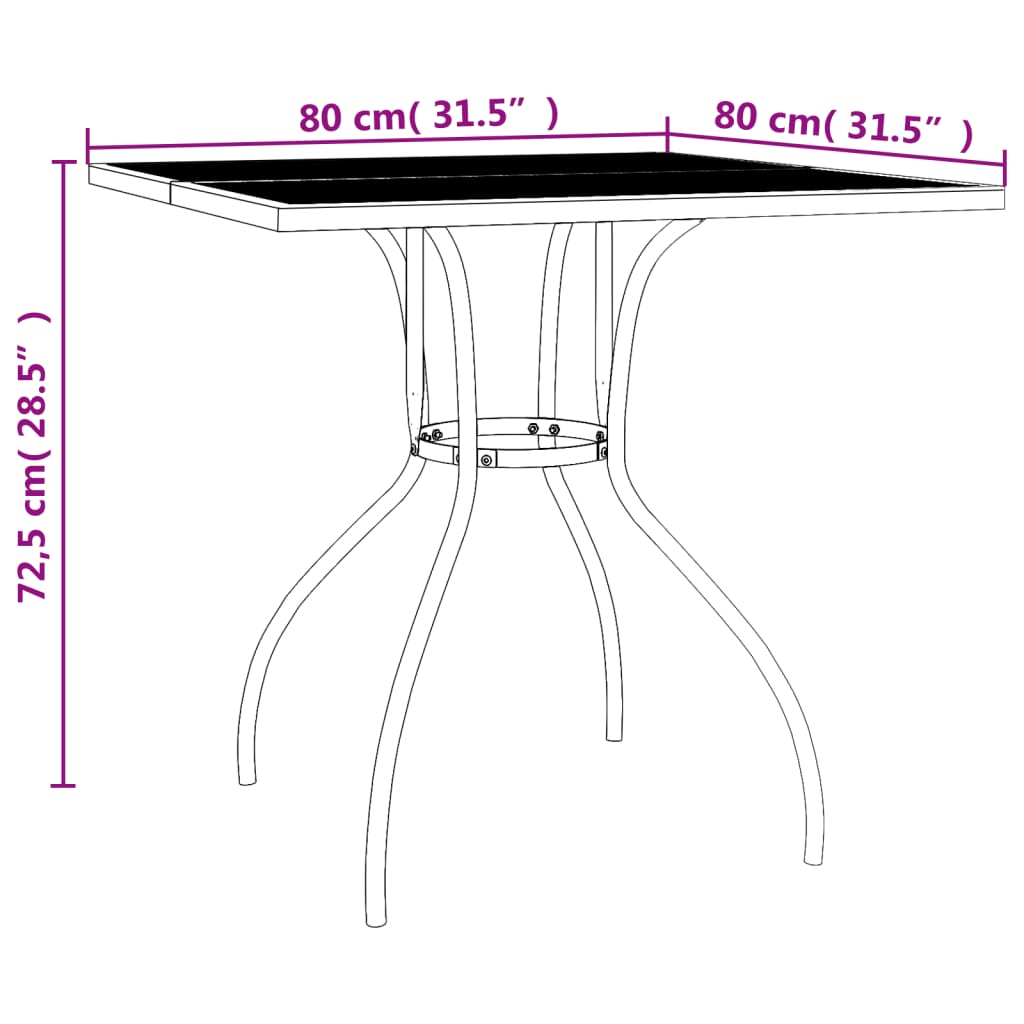 Ensemble à manger de jardin 5 pcs anthracite acier