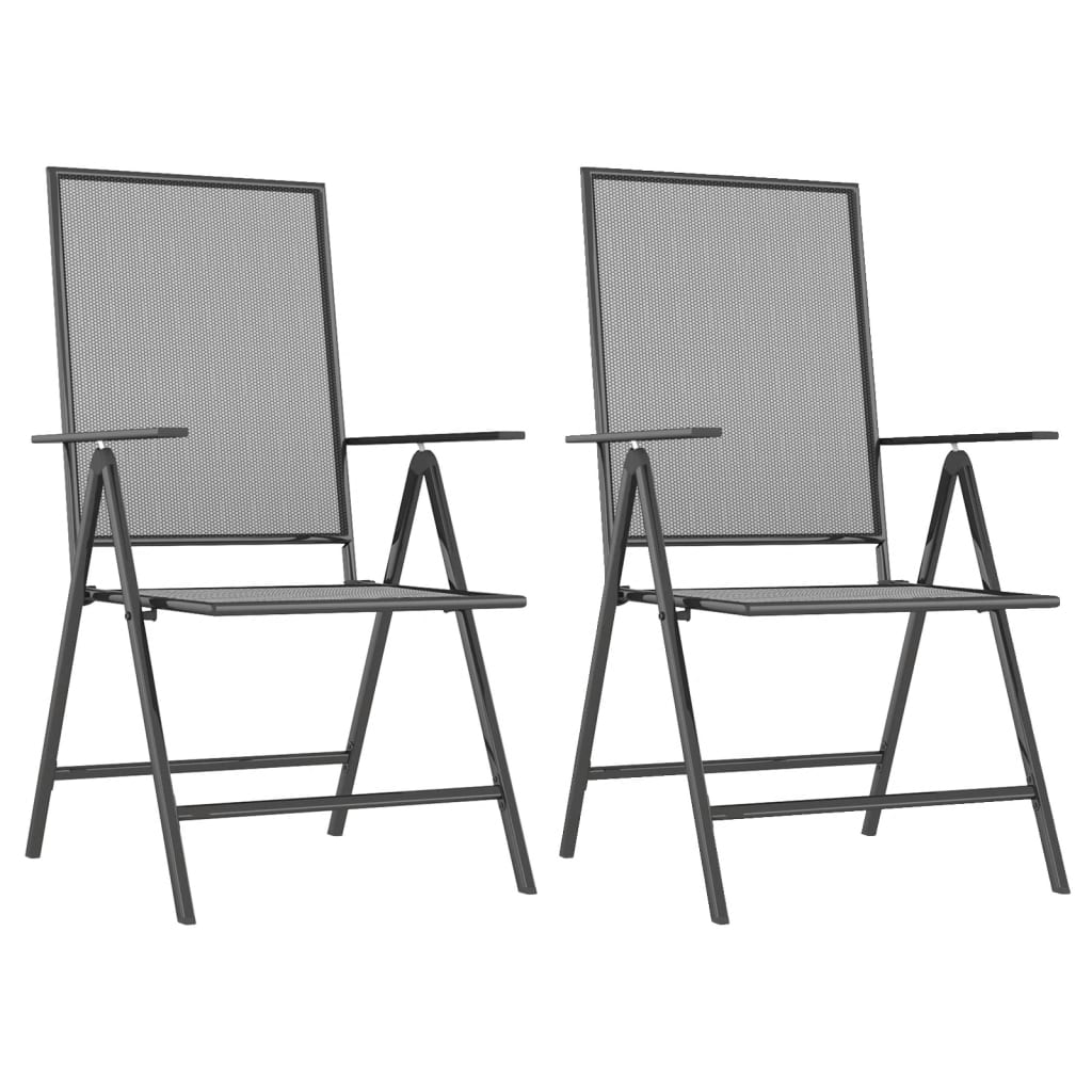 Ensemble à manger de jardin 3 pcs anthracite acier