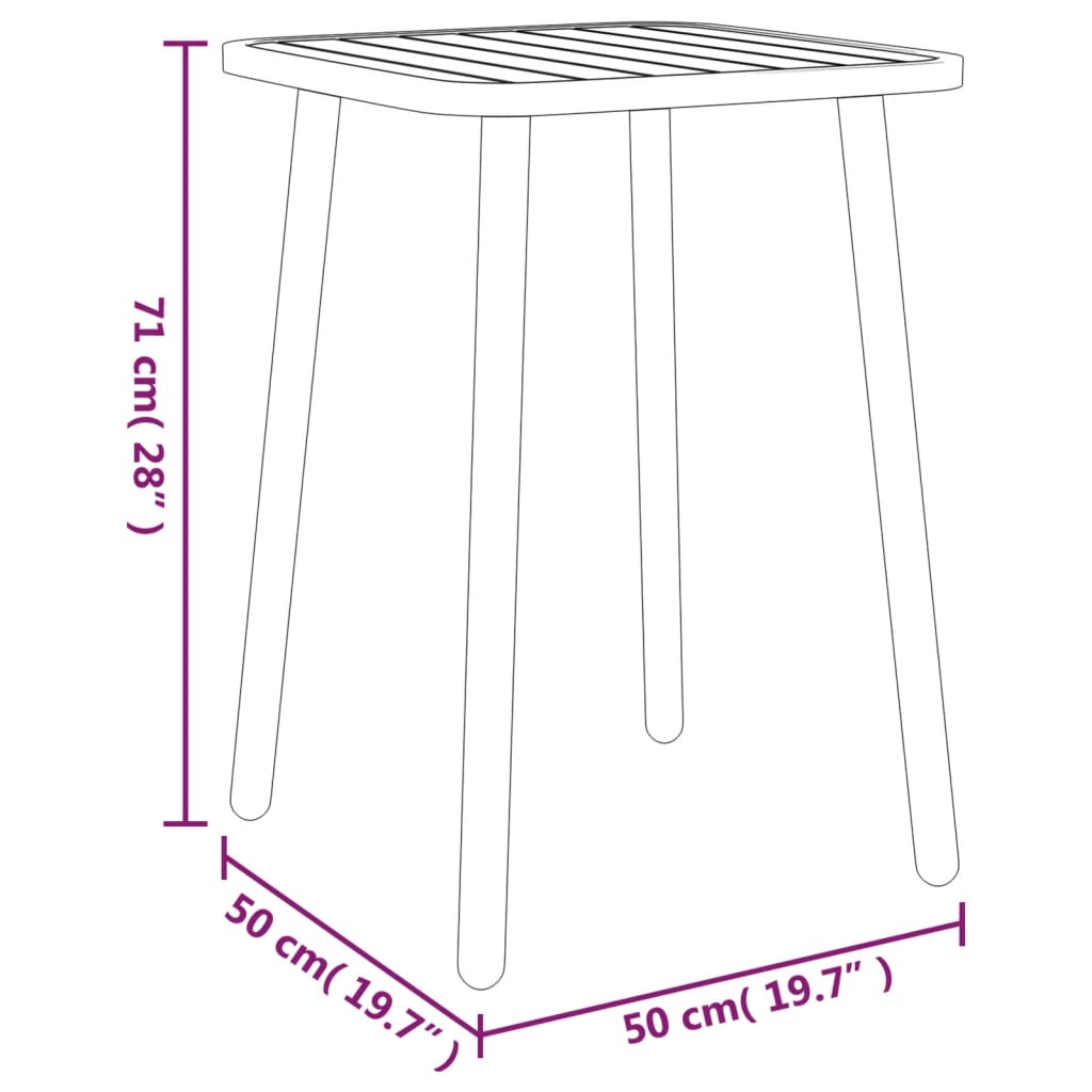 Ensemble à manger de jardin 3 pcs anthracite acier